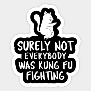 Surely Not Everybody Was Kung Fu Fighting Sticker